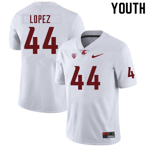 Youth #44 Gabriel Lopez Washington Cougars College Football Jerseys Sale-White - Click Image to Close